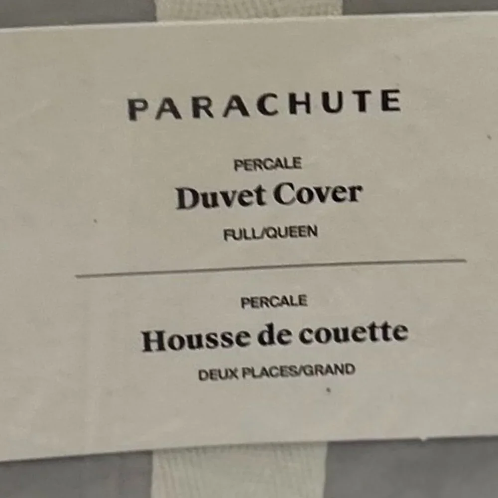 Parachute Home Percale Duvet Cover and Pillowcase set Full/Queen in Gray